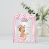 Invitation Petite princesse Baby shower fille Blonde rose (Debout devant)