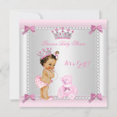 Invitation Petite princesse Baby shower fille Brunette (Devant)