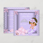 Invitation Petite princesse Baby shower fille Lavande rose (Devant / Derrière)