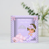 Invitation Petite princesse Baby shower fille Lavande rose (Debout devant)