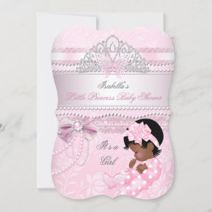 Invitation Petite princesse Baby shower fille papillon AA