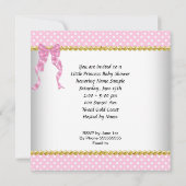 Invitation Petite princesse Baby shower fille Porte rose (Dos)