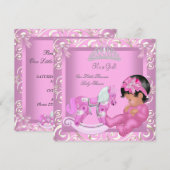 Invitation Petite princesse Baby shower fille Rocking Horse (Devant / Derrière)