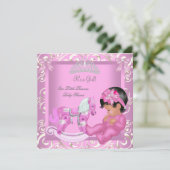 Invitation Petite princesse Baby shower fille Rocking Horse (Debout devant)