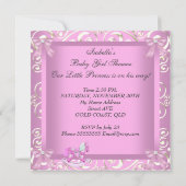 Invitation Petite princesse Baby shower fille Rocking Horse (Dos)