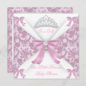 Invitation Petite princesse Baby shower fille rose 2 (Devant / Derrière)