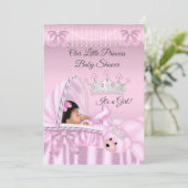 Invitation Petite princesse Baby shower fille rose ethnique (Debout devant)