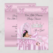 Invitation Petite princesse Baby shower fille rose ethnique (Devant / Derrière)