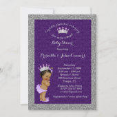 Invitation Petite princesse Baby shower Invitation, argent (Devant)