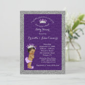 Invitation Petite princesse Baby shower Invitation, argent (Debout devant)