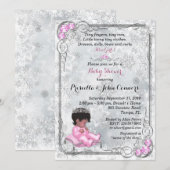 Invitation Petite princesse Baby shower Invitation, hiver (Devant / Derrière)