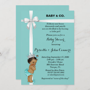 Invitation Petite Princesse Baby shower Invitation, menthe