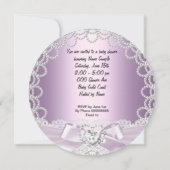 Invitation Petite princesse Baby shower mignonne fille rose L (Dos)