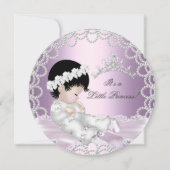 Invitation Petite princesse Baby shower mignonne fille rose L (Devant)