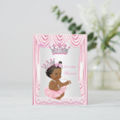Invitation Petite princesse Baby shower rose ethnique (Debout devant)
