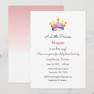 Invitation Petite Princesse, Bébé en route invitat