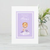 Invitation Petite princesse blanche et violette (Debout devant)
