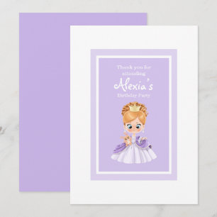 Invitation Petite princesse blanche et violette