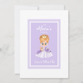 Invitation Petite princesse blanche et violette anniversaire  (Devant)