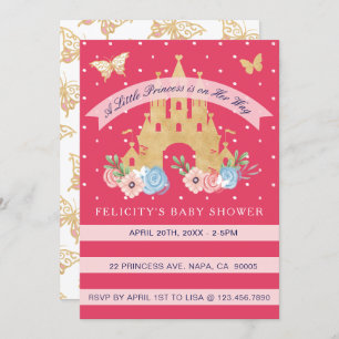 Invitation Petite Princesse Castle Baby Girl Douche Invitatio
