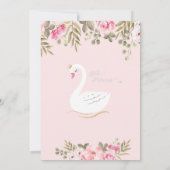 Invitation Petite princesse, cygne, Baby shower Floral (Dos)