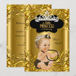 Invitation Petite Princesse est en route Baby Shower Blonde