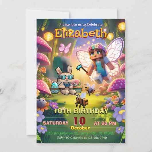 Invitation Petite princesse Fairy Anniversaire (Devant)