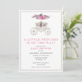 Invitation Petite princesse fille Baby shower romantique rose (Debout devant)