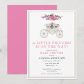 Invitation Petite princesse fille Baby shower romantique rose (Devant / Derrière)