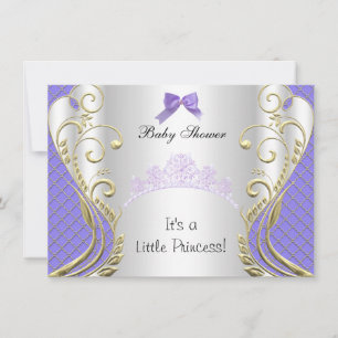Invitation Petite Princesse Fille de Fête de Naissance Lavand