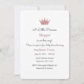 Invitation Petite Princesse, Invitation Rose Gold (Devant)