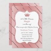 Invitation Petite Princesse, Invitation Rose Gold (Devant / Derrière)