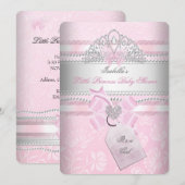 Invitation Petite princesse Joli Baby shower fille papillon (Devant / Derrière)