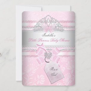 Invitation Petite princesse Joli Baby shower fille papillon