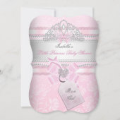 Invitation Petite princesse Joli Baby shower fille papillon (Devant)