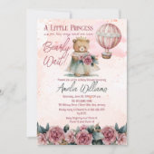 Invitation Petite princesse Ours Bearly Wait Girl Baby shower (Devant)