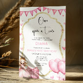 Invitation Petite princesse rose 1er anniversaire