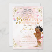 Invitation Petite princesse rose ethnique sombre bébé fille d (Devant)