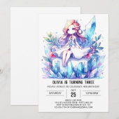 Invitation Petite princesse Whimsical (Devant / Derrière)