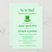 Invitation Petite révélation de genre Leprechaun (Devant / Derrière)