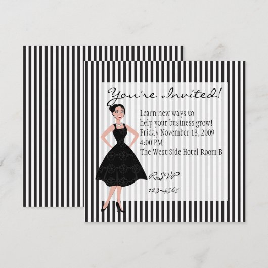 Invitation petite robe noire (Devant / Derrière)