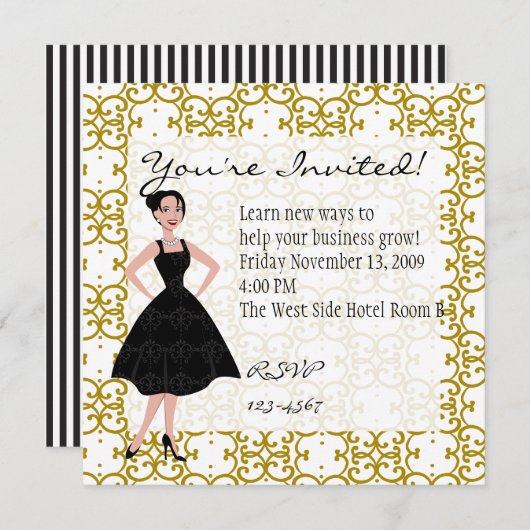 Invitation petite robe noire (Devant / Derrière)