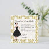 Invitation petite robe noire (Debout devant)