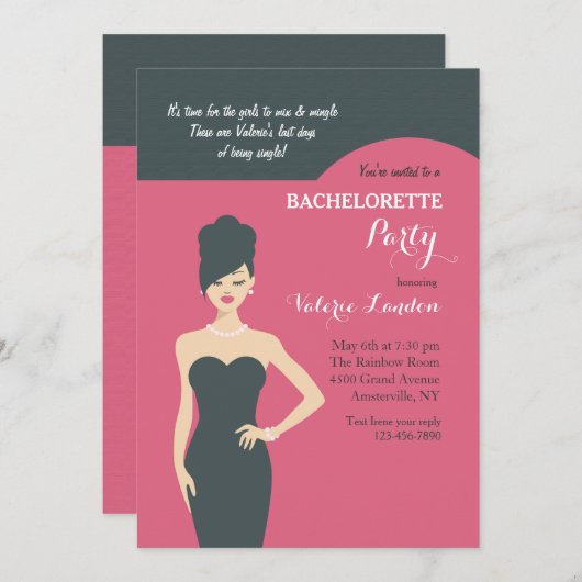 Invitation Petite Robe Noire (Devant / Derrière)