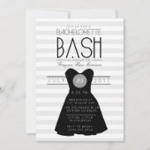 Invitation Petite robe noire Bachelorette Bash | Partie (Devant)