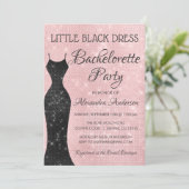 Invitation Petite robe noire Blush Pink BachelorParty (Debout devant)