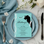 Invitation Petite robe noire Fête des mariées en verre bleu<br><div class="desc">Bonjour Daa-Rr-llings ! Cette invitation est parfaite pour faire un brunch avec des ppops de paillettes et de glamour. Essayez d'ajouter des créations totalement impressionnantes de boite à fleurs. Un incroyable buffet de petit-déjeuner et de nourriture (mini crêpes et parfaits, tour de beignet en poudre pour ne citer que quelques-uns...</div>