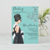 Invitation Petite Robe Noire Glamour Mariage (Debout devant)