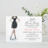 Invitation Petite robe noire haute talons Bachelorette Party (Debout devant)