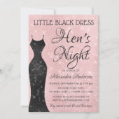 Invitation Petite robe noire rose vif Hen nuit (Devant)